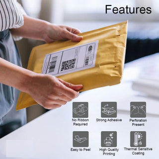 100x150 mm (4x6") Shipping Barcode Paper Label Sticker (White)