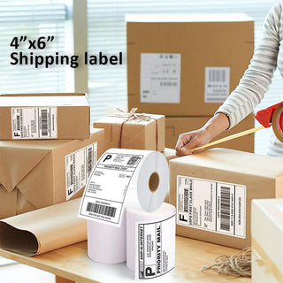 100x150 mm (4x6") Shipping Barcode Paper Label Sticker (White)