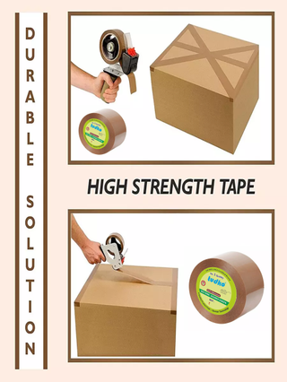 tudko 2 inch * 65 meter self adhesive brown bopp tape (Pack of 5)