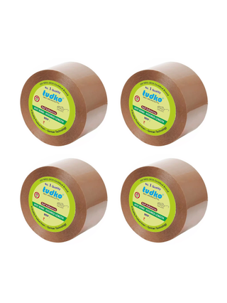tudko 2 inch * 65 meter self adhesive brown bopp tape (Pack of 4)